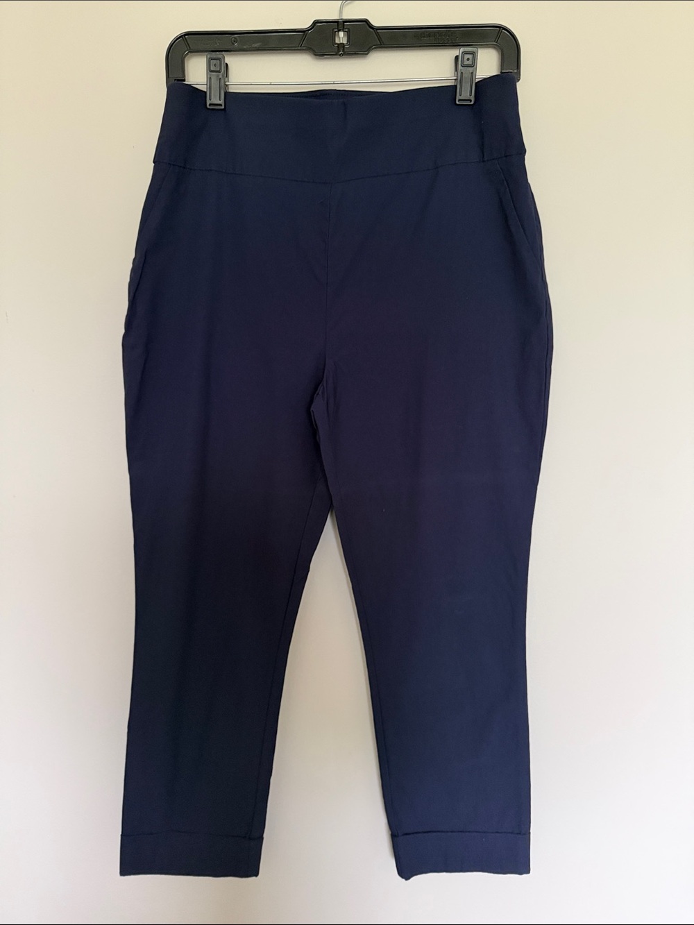 Stretch Ponte Ankle Pants in Navy